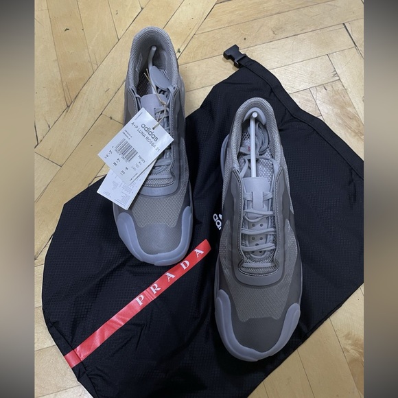 NWT A+P Luna Rossa 21 Adidas x Prada Sneakers in Gunmetal Grey, Size US 5 - Picture 3 of 14